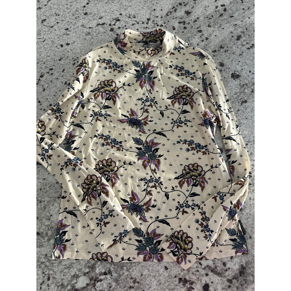 Scotch & Soda mock floral long sleeve top L Large